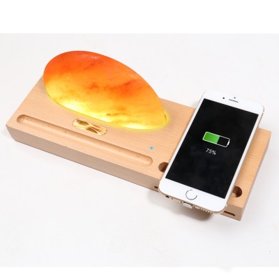 Modern himalayan salt lamps  wireless charging touch sensor  table lamp