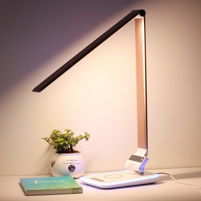 Table lamp with wireless charging Tree design lighting original wood material